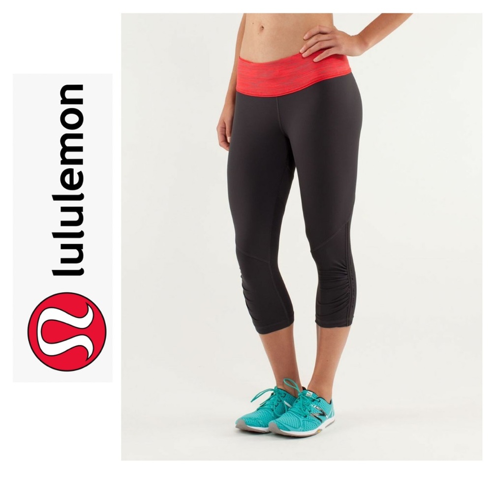 Lululemon Run: For Your Life Crop Deep Coal Red